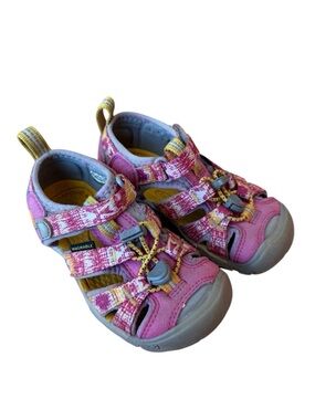 Keen Seacamp II CNX Hiking Sandals Pink Yellow Tie Dye Toddlers Girls Size 9